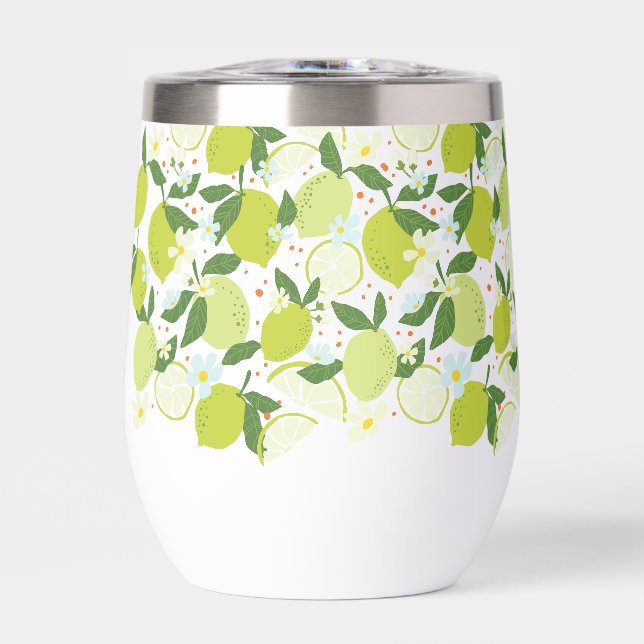 Citrus Pattern Stainless Steel Wine Tumbler (Front)