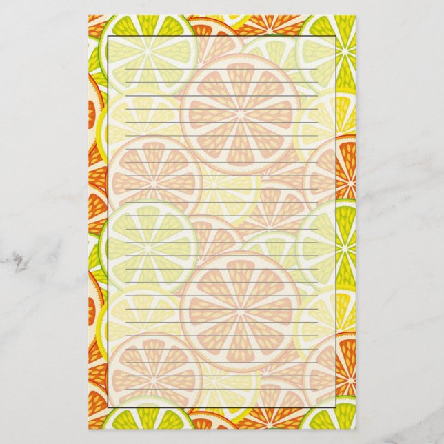 Citrus pattern stationery (Front)