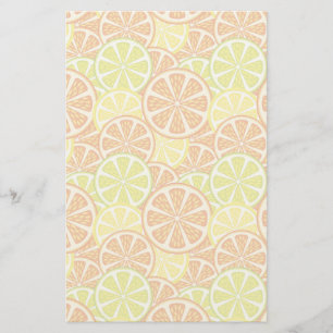 Citrus pattern stationery