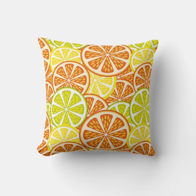 Citrus pattern throw pillow (Front)