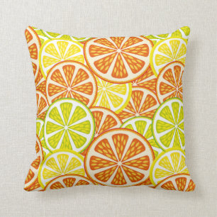 Citrus pattern throw pillow