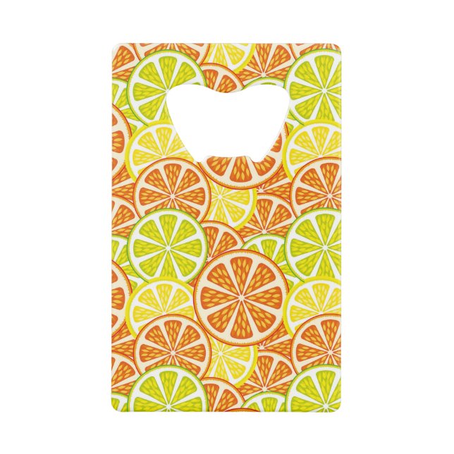 Citrus pattern wallet bottle opener (Front)