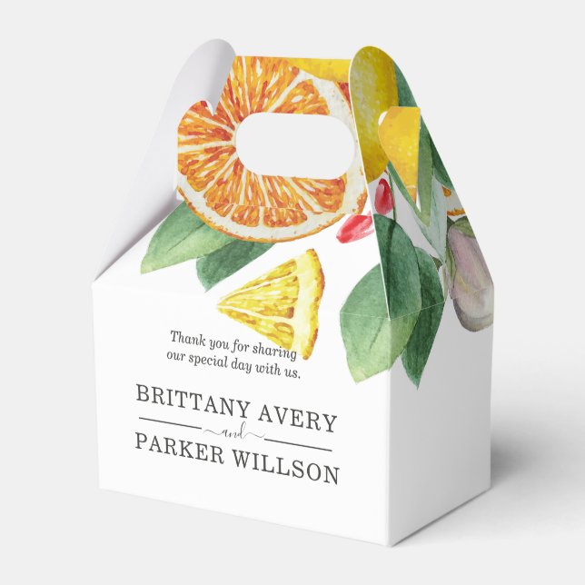 Citrus Personalized Wedding Favour Favor Box (Front Side)