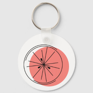 Citrus Pink keychain aluminium round