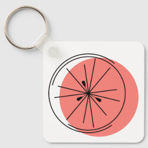 Citrus Pink keychain aluminium square