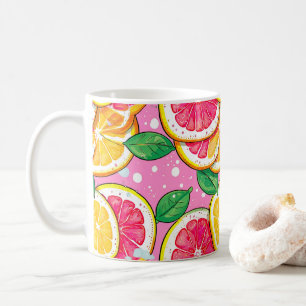 Citrus Pink Polka Dot  Coffee Mug