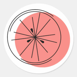 Citrus Pink round Classic Round Sticker