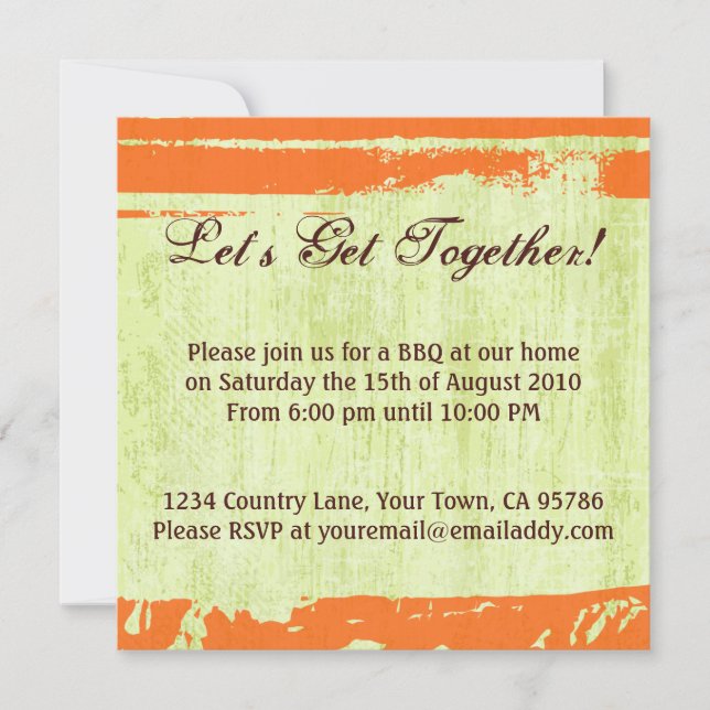 Citrus Pop Design BBQ Dinner Party Invitation (Front)