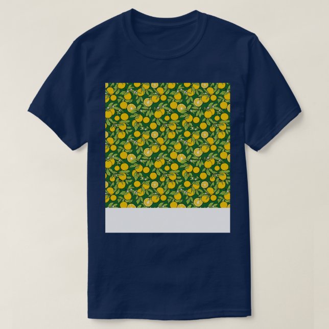 Citrus Seamless Pattern Lemon Lime Orange Mandarin T-Shirt (Design Front)