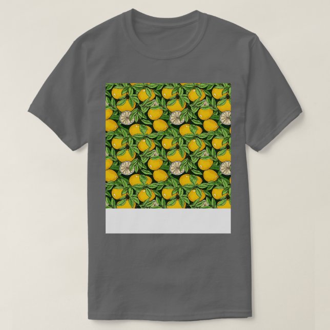 Citrus Seamless Pattern Lemon Lime Orange Mandarin T-Shirt (Design Front)