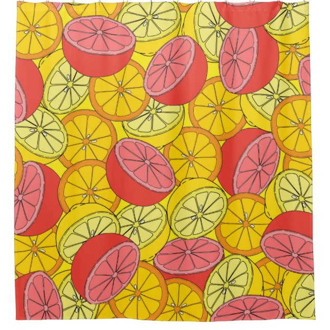 Citrus seamless pattern many oranges, lemons, grap (Front)