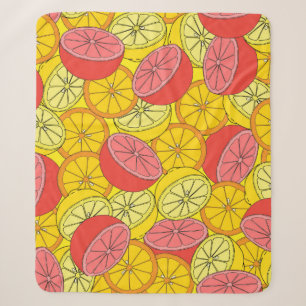 Citrus seamless pattern many oranges, lemons, grap sherpa blanket