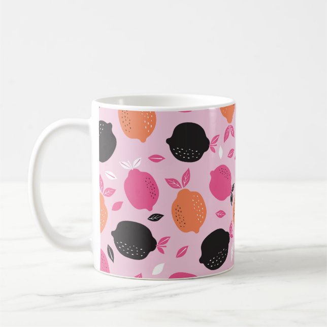 Citrus seamless pattern textile. illustration back coffee mug (Left)