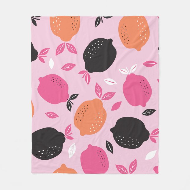 Citrus seamless pattern textile. illustration back fleece blanket (Front)