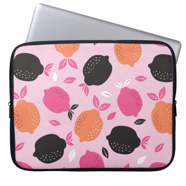 Citrus seamless pattern textile. illustration back laptop sleeve (Front)