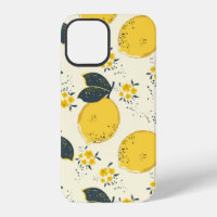 Citrus seamless pattern with colourful yellow lemo
