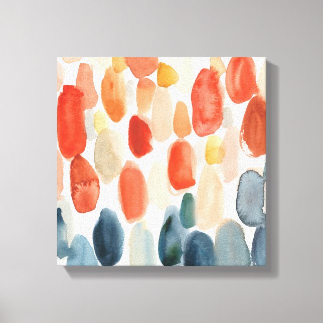 Citrus Season - Coral and Blue Stones Canvas Print (Front)
