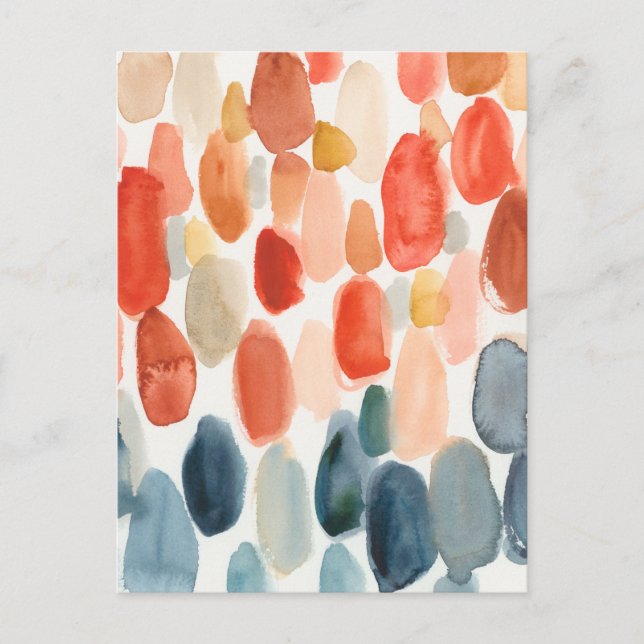 Citrus Season - Coral and Blue Stones Postcard (Front)