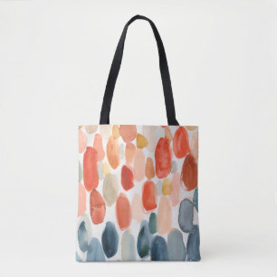Citrus Season - Coral and Blue Stones Tote Bag