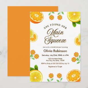 Citrus She Found Her Main Squeeze Bridal Shower Invitation