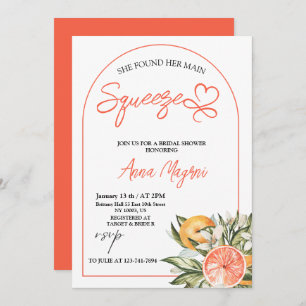 Citrus She Found Her Main Squeeze Bridal Shower Invitation