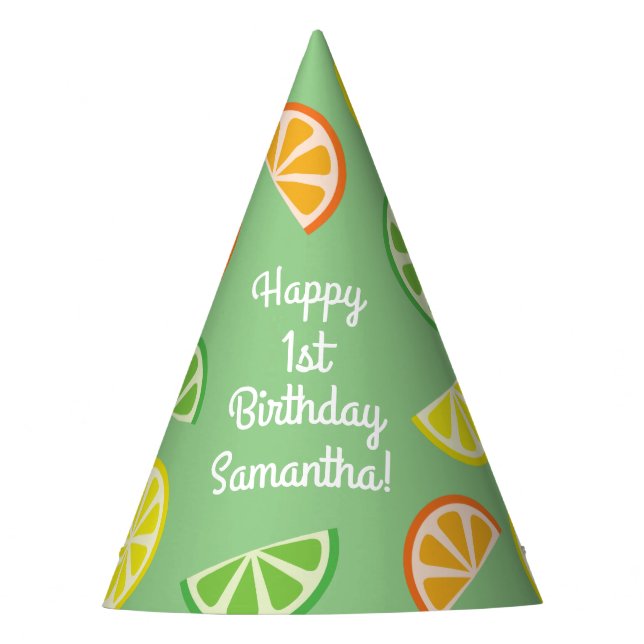 Citrus Slice Birthday Party Hat (Front)