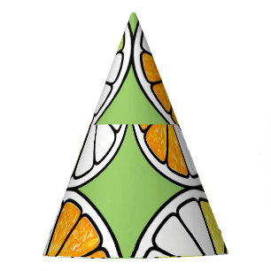 Citrus Slice Fruit, Summer Seamless. Party Hat