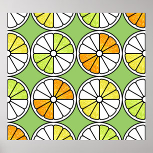 Citrus Slice Fruit, Summer Seamless. Poster