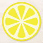 Citrus Slice Kid's Birthday Summer Round Paper Coaster<br><div class="desc">Celebrate your child's first birthday with these adorable citrus lemon slice fruit coasters!  It's a perfect party decor item for a one year old that loves fruit!</div>