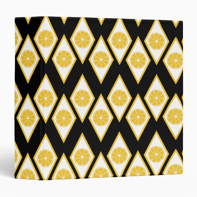 Citrus Slices in Modern Diamond Pattern Binder (Front/Spine)