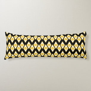 Citrus Slices in Modern Diamond Pattern Body Pillow
