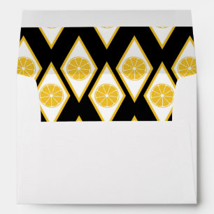 Citrus Slices in Modern Diamond Pattern Envelopes