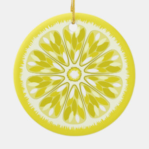 Citrus Slices Lemon Ceramic Ornament