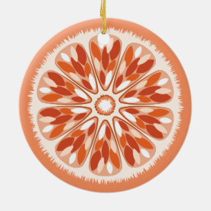Citrus Slices Orange Ceramic Ornament