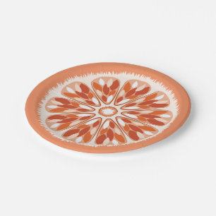 Citrus Slices Orange Paper Plate