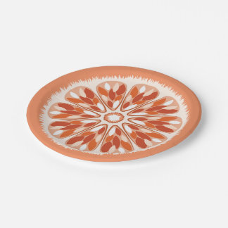 Citrus Slices Orange Paper Plate