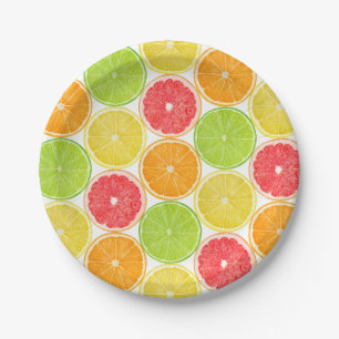 Citrus slices paper plate