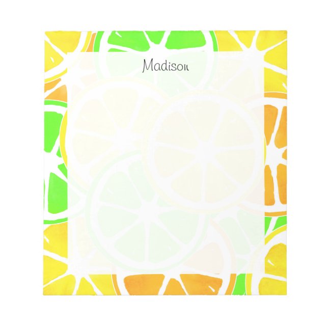 Citrus Slices Pattern  Notepad (Front)