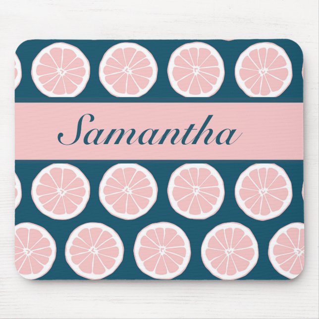 Citrus Slices with Personalized Nameplate Mouse Pad (Front)