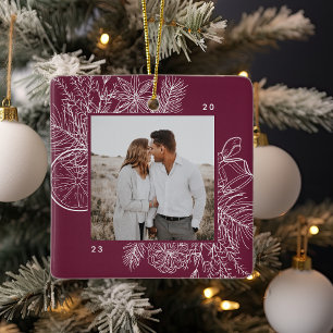 Citrus & Spice Elegant Photo Ceramic Ornament