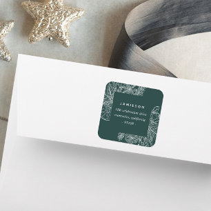 Citrus & Spice   Holiday Return Address Square Sticker