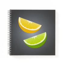 Citrus Spiral Notebook With Lemon and Lime Slices