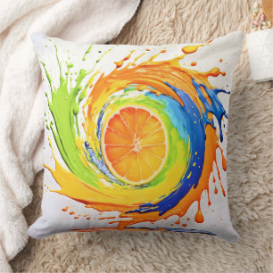 Citrus Splash of Colour Design Throw Pillow