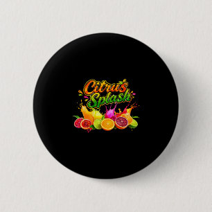 Citrus splash summer vacation fruit graphic  2 inch round button