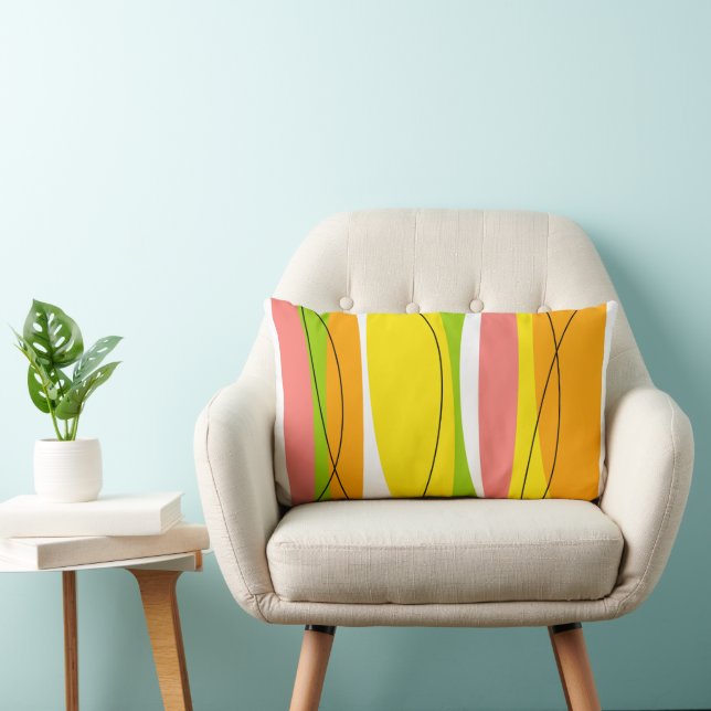 Citrus Stripe yellow back lumbar Pillow (Chair)