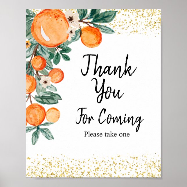 Citrus Summer Orange Thank you for coming Poster (Front)