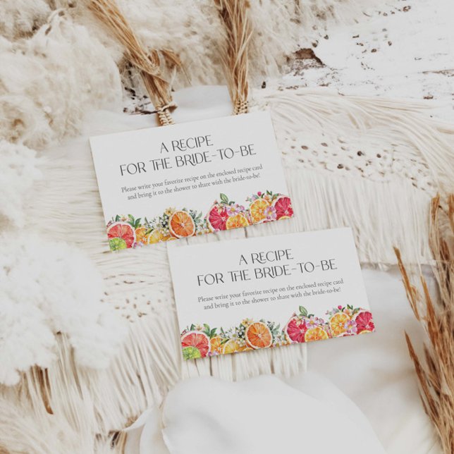 Citrus Summer Recipe for the bride to be Enclosure Card (Creator Uploaded)