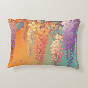 Citrus Sunset Wisteria Accent Pillow