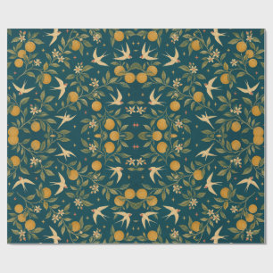 Citrus Swallows at Dusk Wrapping Paper