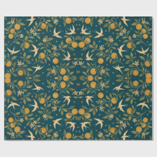 Citrus Swallows at Dusk Wrapping Paper